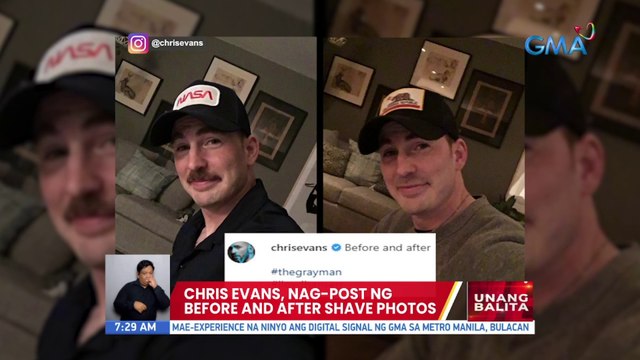 Chris Evans, nag-post ng before and after shave photos | UB