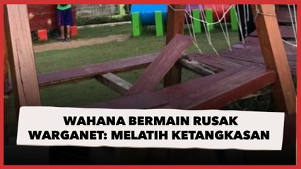 Wahana Bermain di Taman Lokomotif Bojonegoro Rusak dan Tak Terawat, Warganet: Melatih Ketangkasan