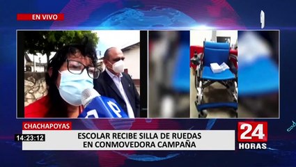¡Conmovedor!: joven que asistía al colegio ayudado por su hermano, recibe silla de ruedas eléctrica