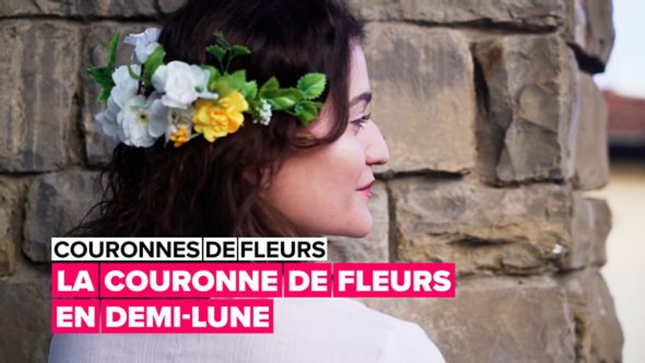 Couronnes de fleurs au printemps : couronne de fleurs en demi-lune