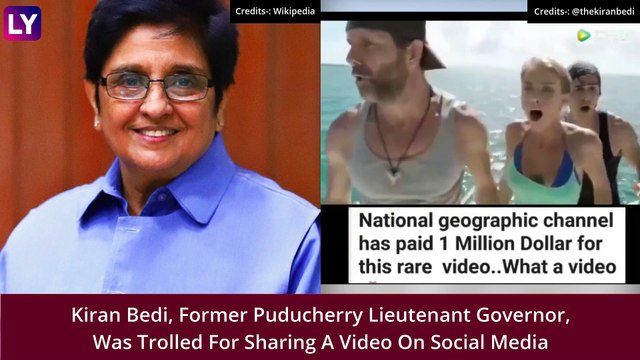 Kiran Bedi Trolled For Sharing A Video Of A 5-Headed Shark Attacking A Chopper With False Claim I Fact Check