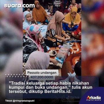 Emak-emak Hitung Uang Sumbangan Tamu Pernikahan, Totalnya Capai Ratusan Juta
