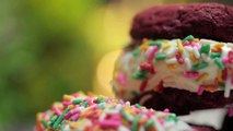 Cheese Hash Brown & Red Velvet Ice Cream Sandwich