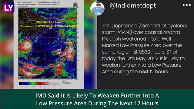 Cyclone Asani Weakens Into Depression, Rainfall Expected Over Coastal Andhra Pradesh, Bengal And Odisha