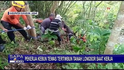 Pekerja Kebun Tewas Tertimpa Tanah Longsor di Sukabumi