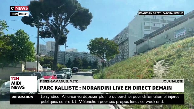 En direct sur CNews, une équipe de Morandini Live obligée de quitter le parc Kallisté à Marseille pour des raisons de sécurité après avoir été repérée par des guetteurs alors qu'ils étaient en duplex sur l'antenne