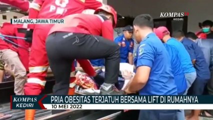 Dramatis! Evakusia Pria 275 KG Yang Terjatuh Dari Lift Rumah