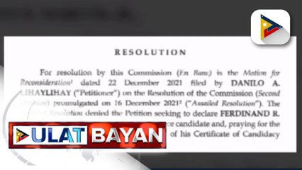 Petisyon para  ideklarang nuisance candidate si Presumptive President Marcos Jr, tuluyan nang ibinasura ng COMELEC