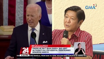 Pinuno ng iba't ibang bansa, nag-abot ng pagbati kay presidential frontrunner Bongbong Marcos | 24 Oras