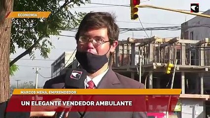 Un elegante vendedor ambulante