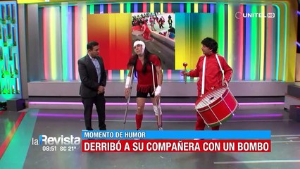 Humor: La joven golpeada por un bombo nos visitó en La Revista