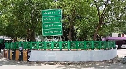 अहिंसा सर्किल को हरे रंग से पोता, भाजपा व हिन्दू संगठनों ने किया विरोध