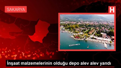 İnşaat malzemelerinin olduğu depo alev alev yandı