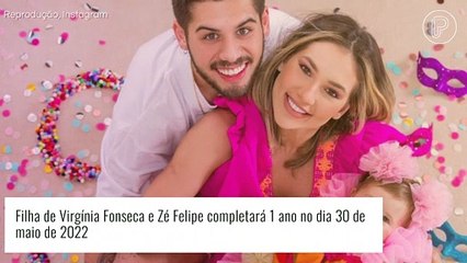 Aniversário de 1 ano de Maria Alice: Virgínia Fonseca e Zé Felipe mostram detalhes do convite da festa da filha