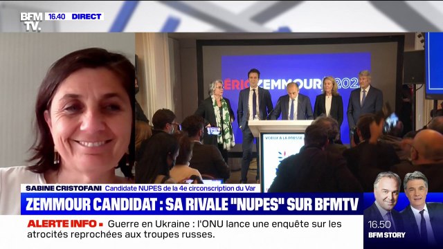 Je ne changerai rien à la campagne que j'avais prévue : la rivale Nupes d'Éric Zemmour réagit à la candidature du polémiste