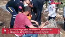 Piknik yapan polis, bıçakla hayat kurtardı