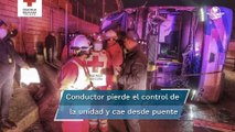 Volcadura de autobús deja 2 muertos y 20 heridos en Paseo Tollocan, Toluca