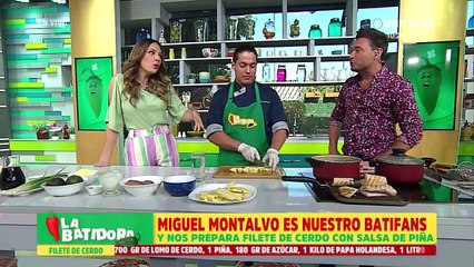 Receta: Filete de cerdo con salsa de piña y puré de papa con falso caviar, parte 2