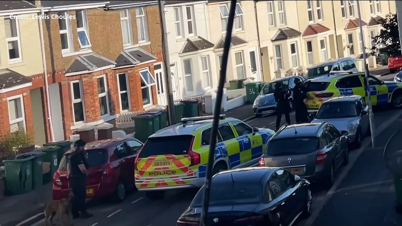 Armed police in Albert Road in Folkestone