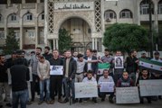 İdlib'de gazeteciler, meslektaşları Akile'nin öldürülmesine tepki için bir araya geldi