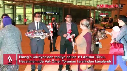 Ukrayna'dan tahliye edilen Ahıska Türkleri Elazığ'a getirildi