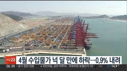 4월 수입물가 넉 달 만에 하락…0.9% 내려