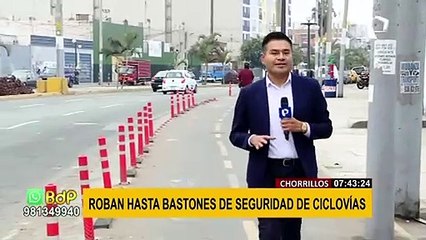 Chorrillos: captan a reciclador desentornillando bastones de seguridad de ciclovía para hurtarlos