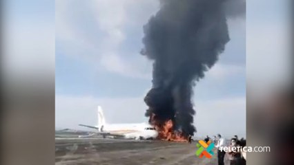 tn7-Avión se incendia en aeropuerto de China pero sin causar víctimas-120522