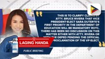 Kampo ni presumptive VP Sara Duterte, pinabulaanan ang umano'y pagsusulong ng mandatory ROTC sa oras na maging DepEd Secretary