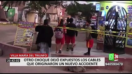 VMT: Camión de cerveza derriba postes de telefonía y vecinos temen quedarse sin internet