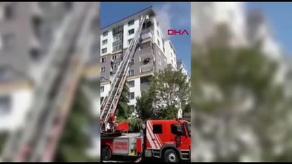 Son dakika haber... ÜMRANİYE'DE 8 KATLI BİNADA YANGIN