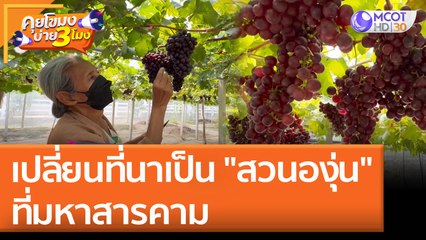 หนุ่มโรงงานปรับเปลี่ยนที่นา เป็น "สวนองุ่น" ที่มหาสารคาม | คุยโขมงบ่าย 3 โมง