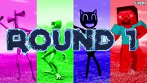 COLOR DANCE CHALLENGE Siren Head vs Dame Tu Cosita vs Cartoon Cat vs Minecraft Alien Green