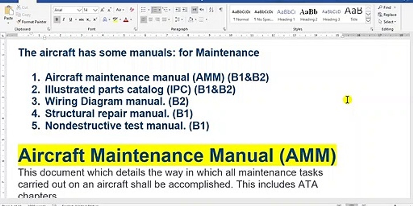 How Can You Use the Aircraft Maintenance Manual Part 1