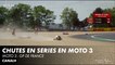 Chutes en séries en Moto3 lors de la 2ème séance d'essais libres