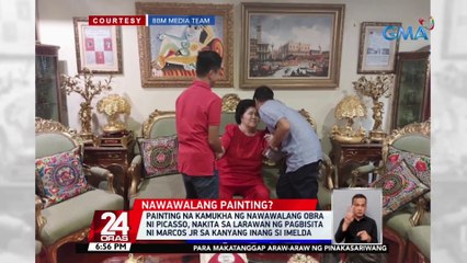 Painting na kamukha ng nawawalang obra ni Picasso, nakita sa larawan ng pagbisita ni Marcos Jr. sa kanyang inang si Imelda | 24 Oras