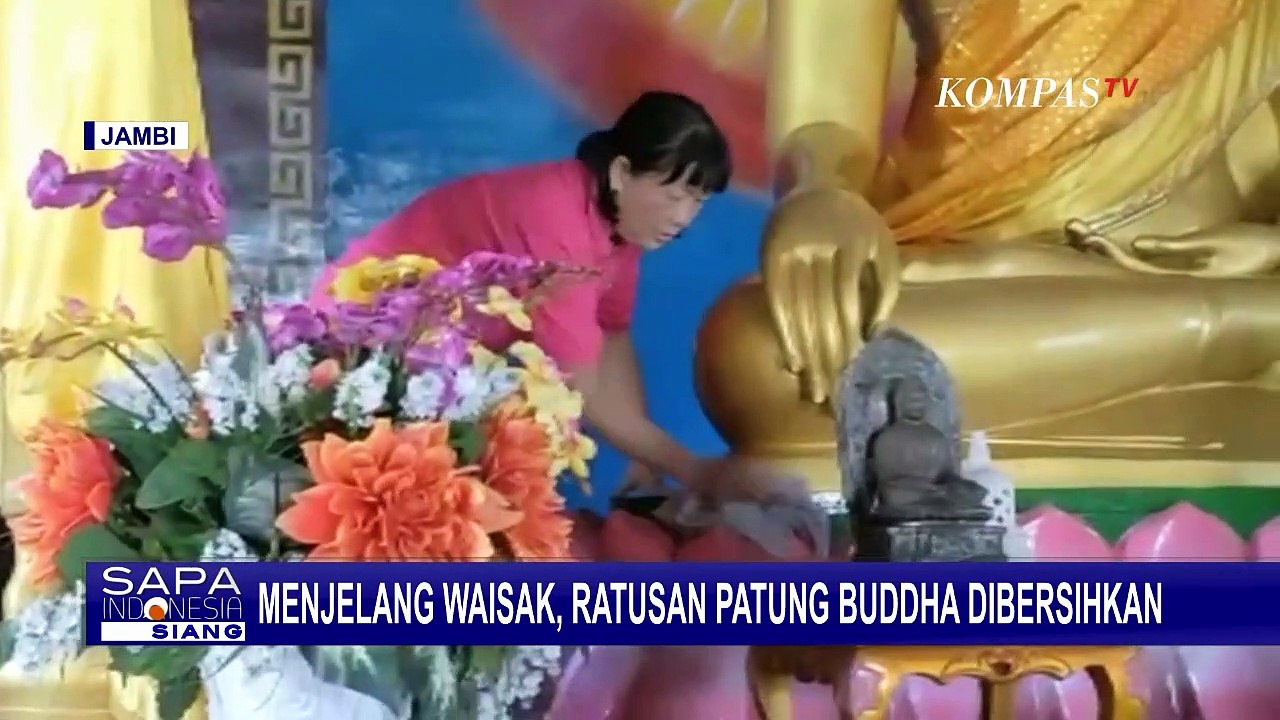 Ratusan Patung di Wihara Jaya Manggala Jambi Dibersihkan, Sambut Hari Waisak Ke-2566 Buddhist Era!
