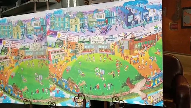 Sheffield artist Joe Scarborough unveils latest artwork that captures old and new Attercliffe, which includes himself