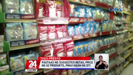 Pagtaas ng suggested retail price ng 82 produkto, pinayagan ng DTI | 24 Oras