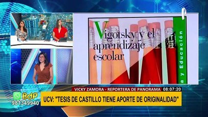 Vicky Zamora sobre tesis de Castillo: “La UCV ha hecho una evaluación de forma y no de fondo”