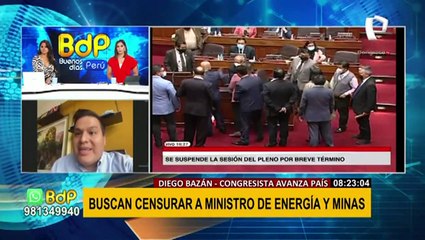 Diego Bazán: "Una censura a Aníbal Torres ayudaría al "plan B" de Cerrón, que es copar el poder"