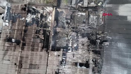 BAĞCILAR'DA YANGIN havadan görüntü