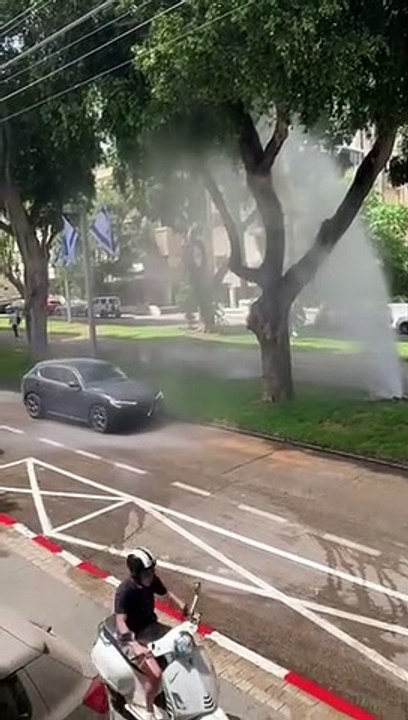 Malfunctioning Sprinkler Turns into Car Wash