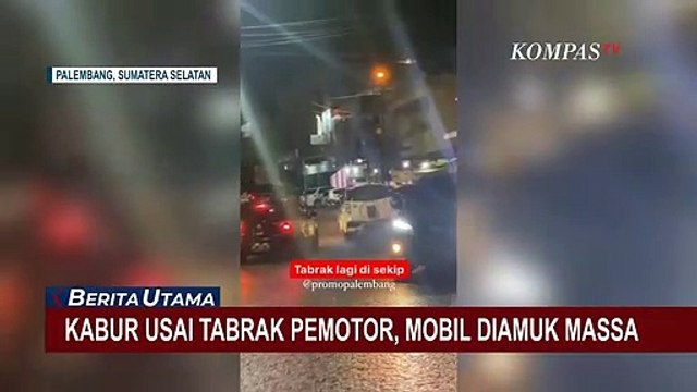Kabur Usai Tabrak Pengendara Motor, Mobil Pelaku Ringsek Diamuk Massa!