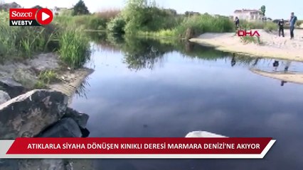 Atıklarla siyaha dönüşen Kınıklı Deresi Marmara Denizi'ne akıyor