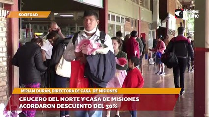 Crucero del norte y casa de Misiones acordaron descuento del 30%
