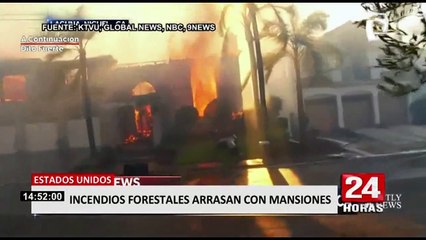 Estados Unidos:  Incendios forestales arrasan con mansiones en California