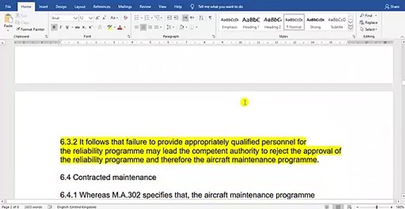 Aircraft Reliability report Very Simple  sample