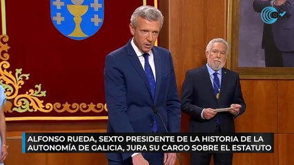 Alfonso Rueda, sexto presidente de la historia de la Autonomía de Galicia, jura su cargo sobre el Estatuto