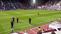 Hearts players begin lap of honour